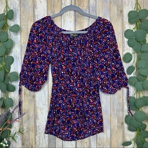 Yumi Kim Mosaic Abstract 3/4 Sleeve Blouse